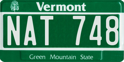 VT license plate NAT748