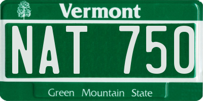 VT license plate NAT750