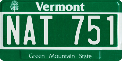 VT license plate NAT751