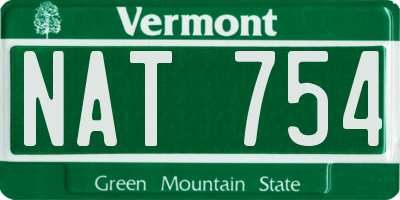 VT license plate NAT754