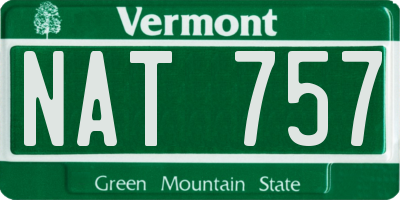 VT license plate NAT757