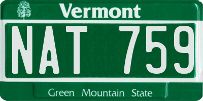 VT license plate NAT759