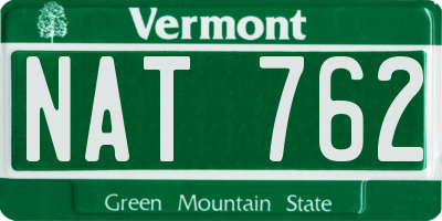 VT license plate NAT762