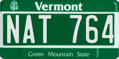 VT license plate NAT764