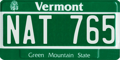 VT license plate NAT765