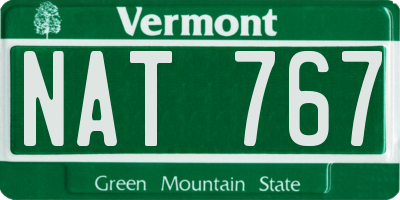 VT license plate NAT767