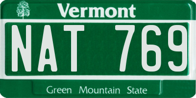 VT license plate NAT769