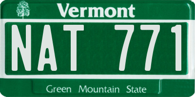 VT license plate NAT771