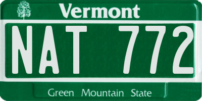 VT license plate NAT772