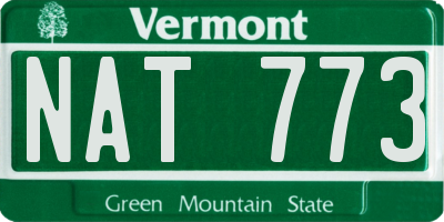 VT license plate NAT773