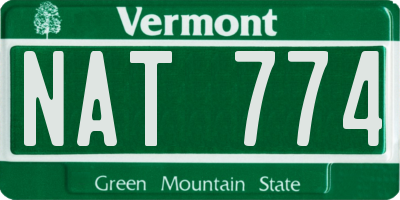 VT license plate NAT774