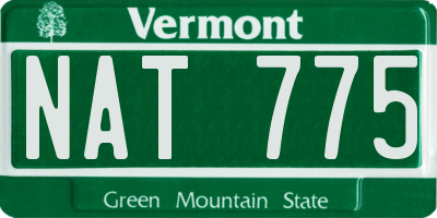 VT license plate NAT775
