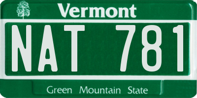 VT license plate NAT781