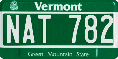 VT license plate NAT782