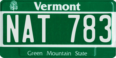 VT license plate NAT783