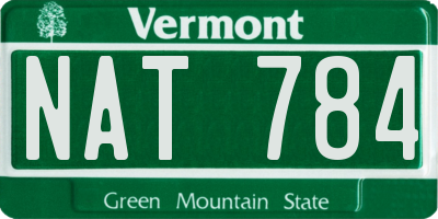 VT license plate NAT784