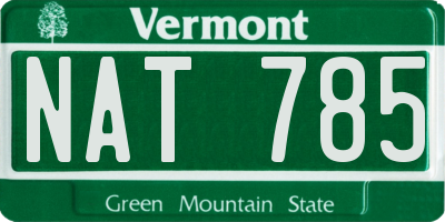 VT license plate NAT785