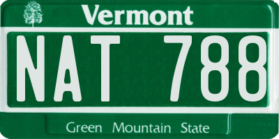 VT license plate NAT788