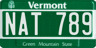 VT license plate NAT789