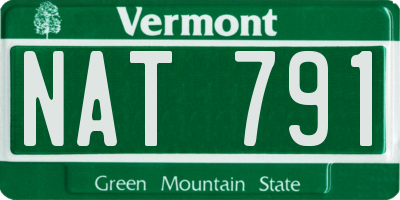 VT license plate NAT791