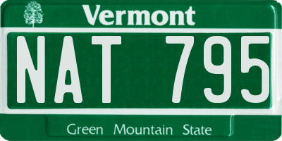 VT license plate NAT795