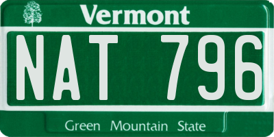 VT license plate NAT796