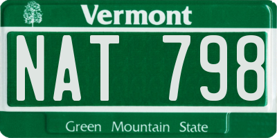 VT license plate NAT798