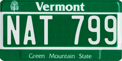 VT license plate NAT799