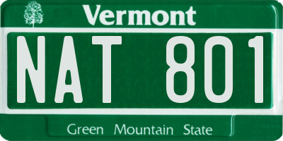 VT license plate NAT801