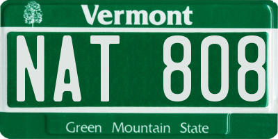 VT license plate NAT808