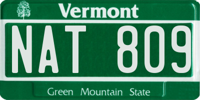 VT license plate NAT809