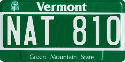VT license plate NAT810