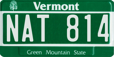 VT license plate NAT814