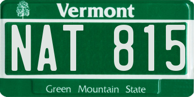 VT license plate NAT815