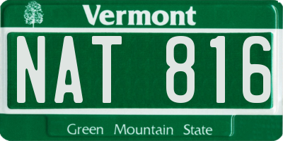 VT license plate NAT816