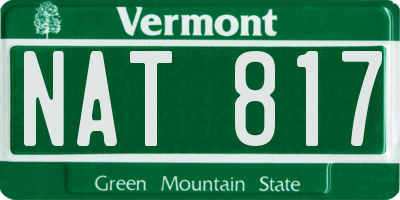 VT license plate NAT817