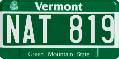 VT license plate NAT819
