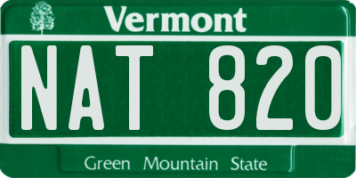 VT license plate NAT820