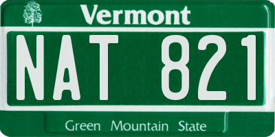 VT license plate NAT821