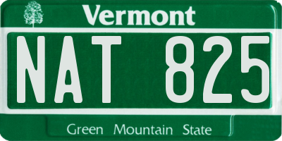 VT license plate NAT825
