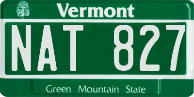 VT license plate NAT827