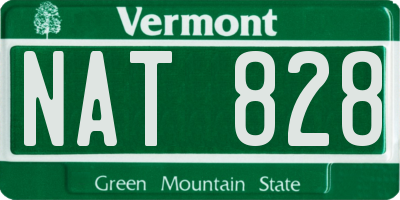 VT license plate NAT828