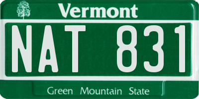 VT license plate NAT831