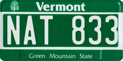 VT license plate NAT833