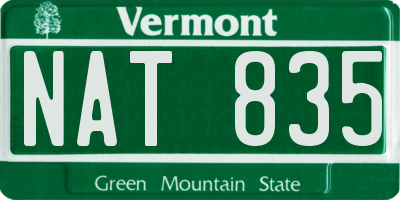 VT license plate NAT835