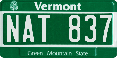 VT license plate NAT837