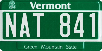 VT license plate NAT841