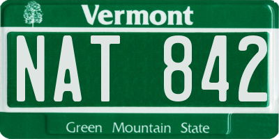 VT license plate NAT842