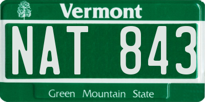 VT license plate NAT843