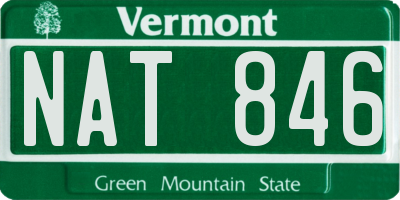 VT license plate NAT846